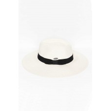 Fiona Ivory Black Wide Brim Travel Fedora