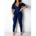 Collar Short Sleeve Buttons Bodycon Denim Jumpsuit Overalls HF2616-02-02 Collar Short Sleeve Buttons Bodycon Denim Jumpsuit Overalls HF2616-02-02
