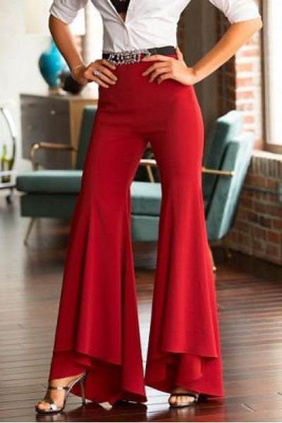 Women's High Waist Fashion Flare Pants  HE1603-02-02