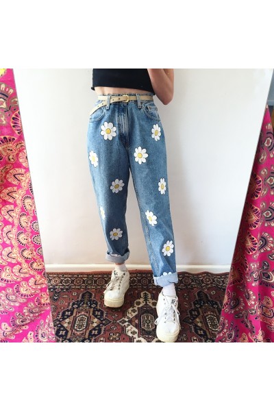 New style high waisted cow pants HF1914-01-03