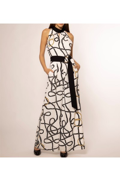 Fashionable retro chain patchwork dress HF0814-03-02