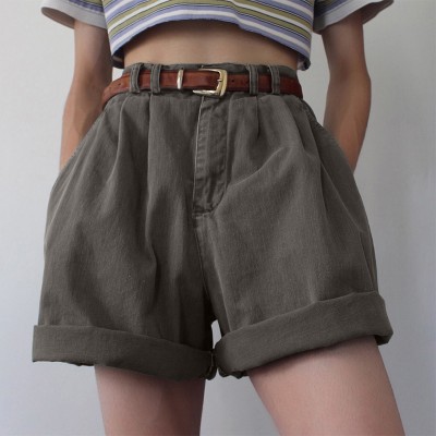 Retro high waisted workwear shorts HF3007-02-02 Retro high waisted workwear shorts HF3007-02-02