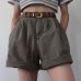 Retro high waisted workwear shorts HF3007-02-02 Retro high waisted workwear shorts HF3007-02-02