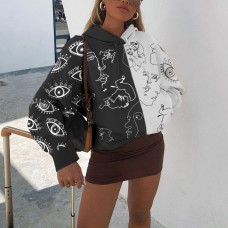New style printed graffiti flower shirt for women HF0116-02-01