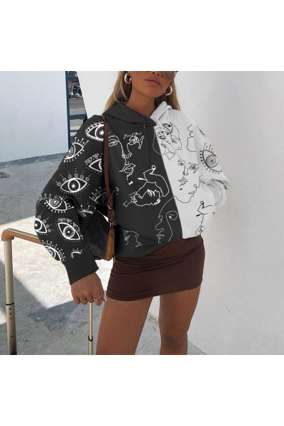 New style printed graffiti flower shirt for women  HF0116-02-01