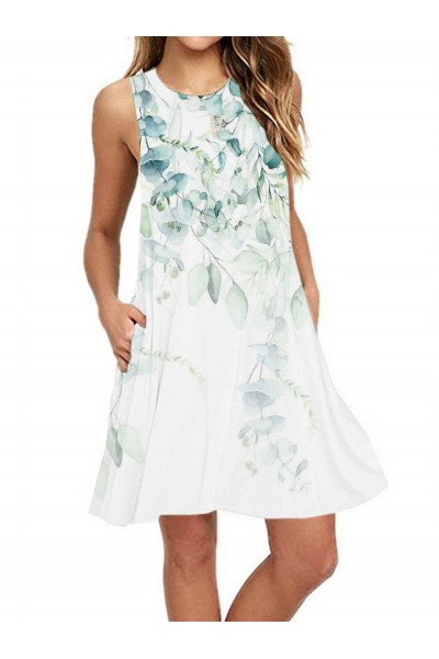 women's sleeveless floral dress  HF0119-04-01