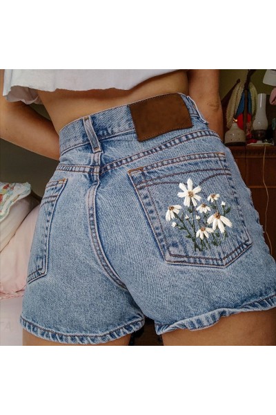 Tailored floral jeans HF2020-01-04