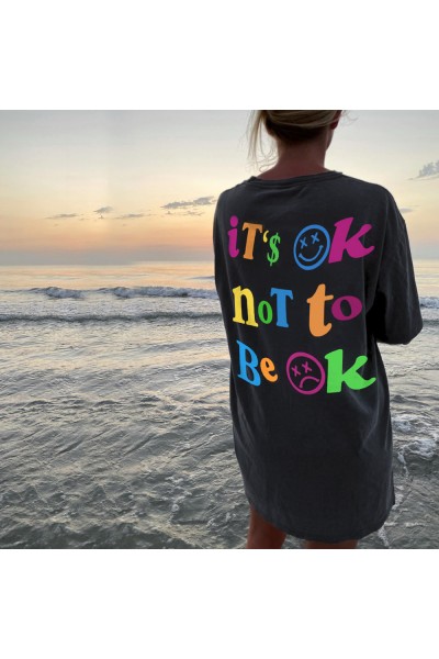 Colorful letter printed T-shirt HF3106-02-01
