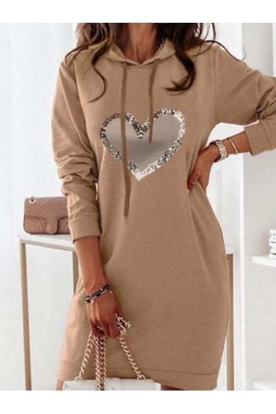 long sleeve hooded sweatshirt dress HF1210-02-01