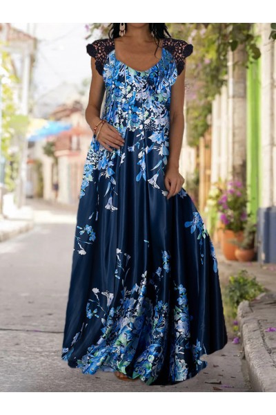 Floral full skirt dress HF1302-01-02