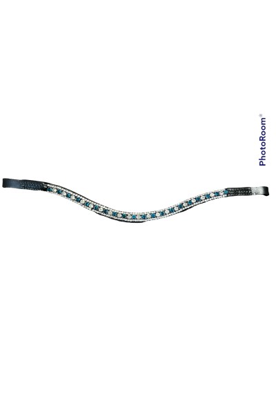 Teal and Silver Crystal Browband