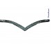 Teal and Silver  Double Crystal V Browband with quick release buttons