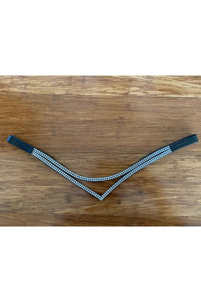 Silver V bling browband