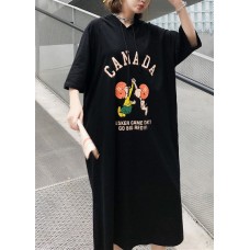 Beautiful o neck short sleeve cotton clothes fine Runway black long Dresses Summer