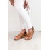 Snooze Tan Leather Cross Over Sandal