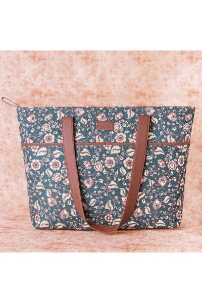 Chittoor Blue Kalamkari Tote Bag